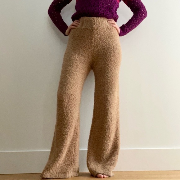 NWT YOUNG  FABULOUS & BROKE FUZZY TEDDY TAN PANTS - S - Picture 4 of 7